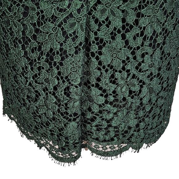 NWT Dolce & Gabbana Dark Green Lace Sleeveless Mid-Length Sheath Dress Size 42 - Picture 8 of 9